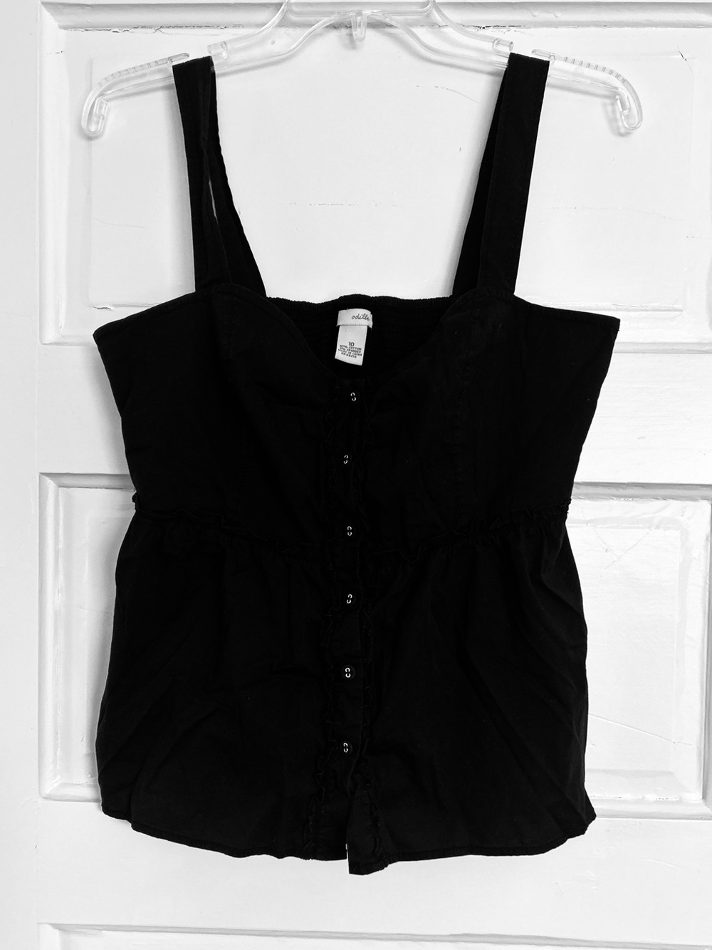Odille Black Button-Front Camisole